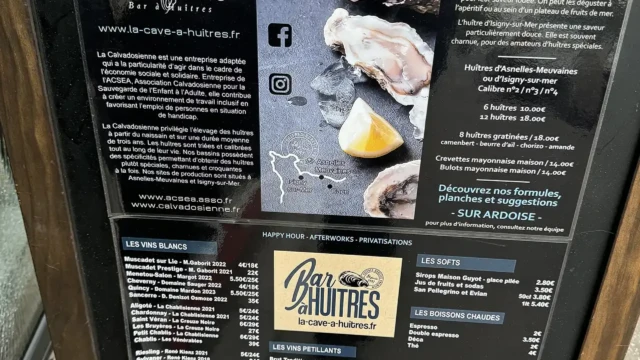 La Cave a Huitres Menu Caen